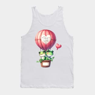 Valentine Frog Couple On Hot Air Balloon Tank Top